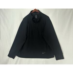 Nike Yoga Dri-FIT 1/4 Zip Pullover Jacket Loose Fit Black Size XL